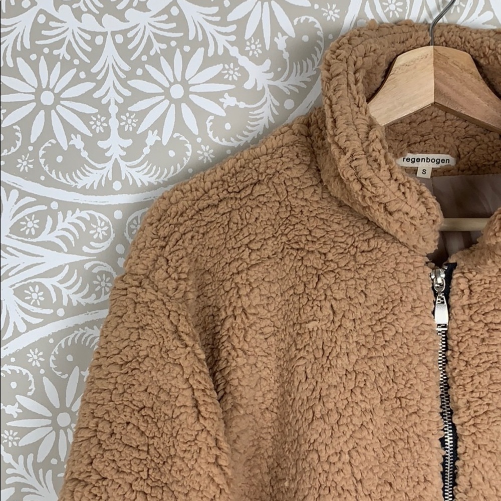 Tan Oversized Sherpa Teddy Jacket - Picture 2 of 8